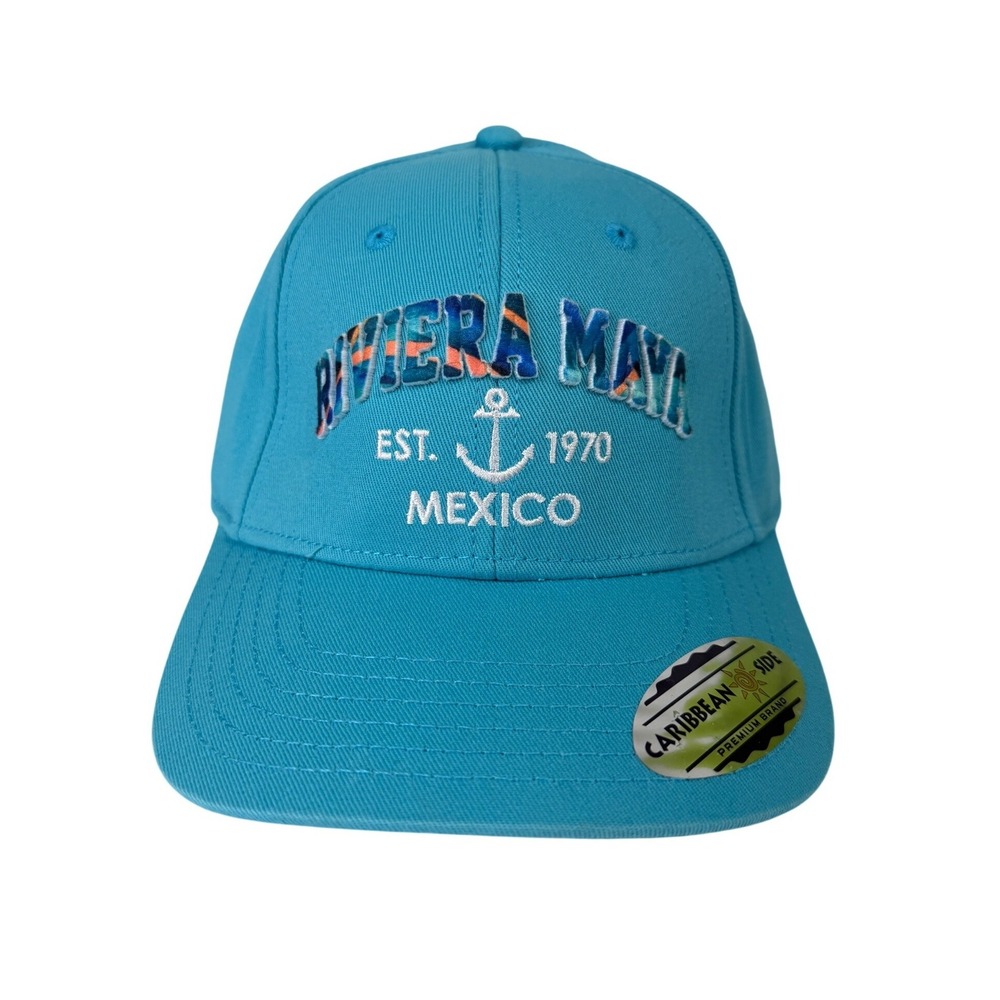 Caribbean Side Riviera Maya Est‎ 1970 Mexico Anchor Baseball Cap Hat Blue Unisex